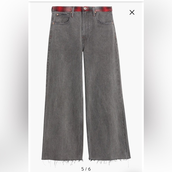 Elwood Raw Hem Flare Jeans Flannel Waist City Wash Size 28 - Picture 10 of 10